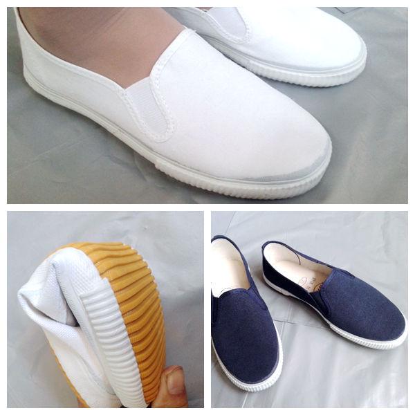 HWF Белые парусиновые слипоны, Нескользящая рабочая обувь, Сине-белые кроссовки с подошвой из сухожилий Лутай для мужчин и женщин