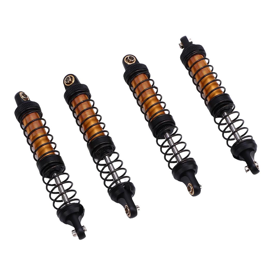 4 Pack Metal RC Car Shock Absorbers High Strength 90mm RC Car Shocks for 1 10 Scale Models with 8 Spare Springs Gold