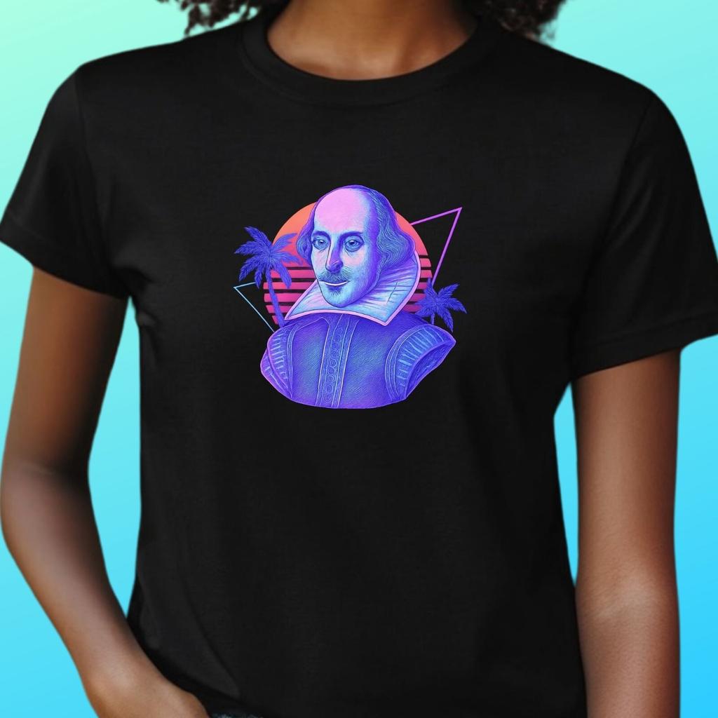 T-Shirt Frauen Shakespeare Vaporwave Motiv Baumwolle Größe S bis 3XLWird in neuem Fenster oder Tab geöffnet