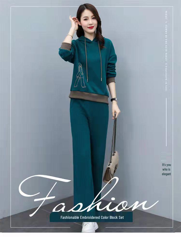 Спортивный костюм-тройка 2025 Весна-Осень, Свободный крой, Стройнящий, Повседневный – Модный, Омолаживающий и Трендовый