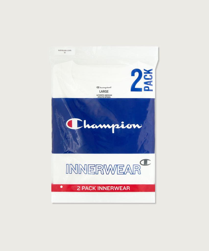 Champion [2 упаковки] Свободный крой, круглый вырез, классный, без рукавов, белый/черный
