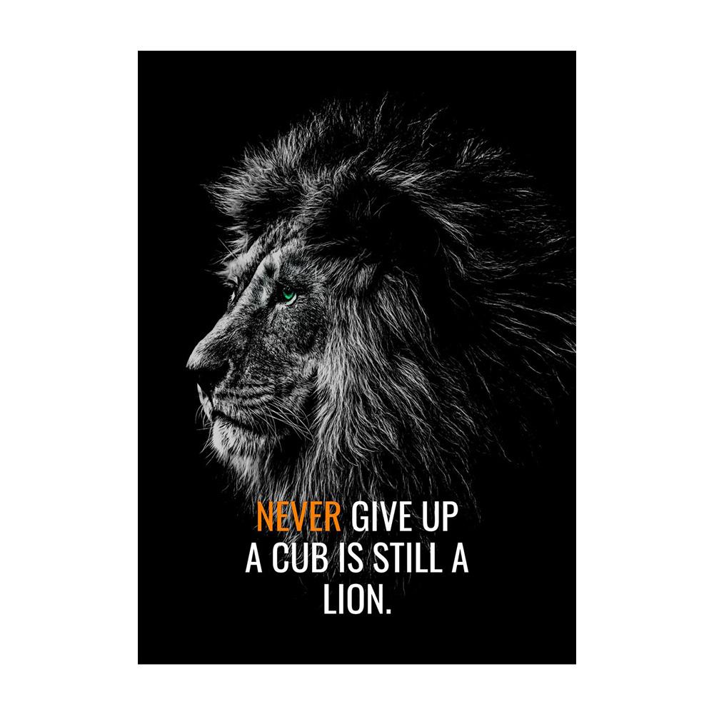 Motivational Quote Black Lion Tiger Canvas Paintings Inspired Art Classic Poster and Print Wall Painting for the Office of Home Decor