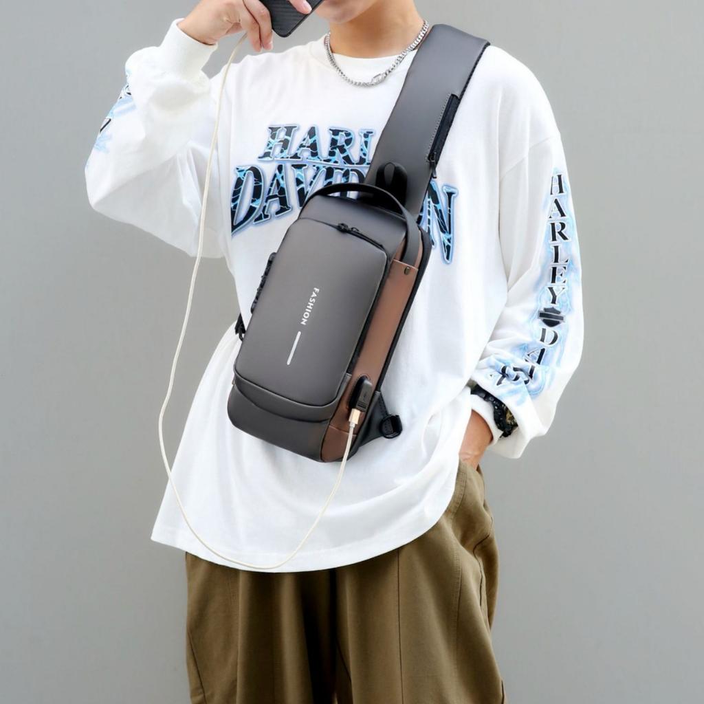 Мужская сумка-мешок Chest Crossbody Bag, новый повседневный рюкзак большой емкости, модный многофункциональный тренд