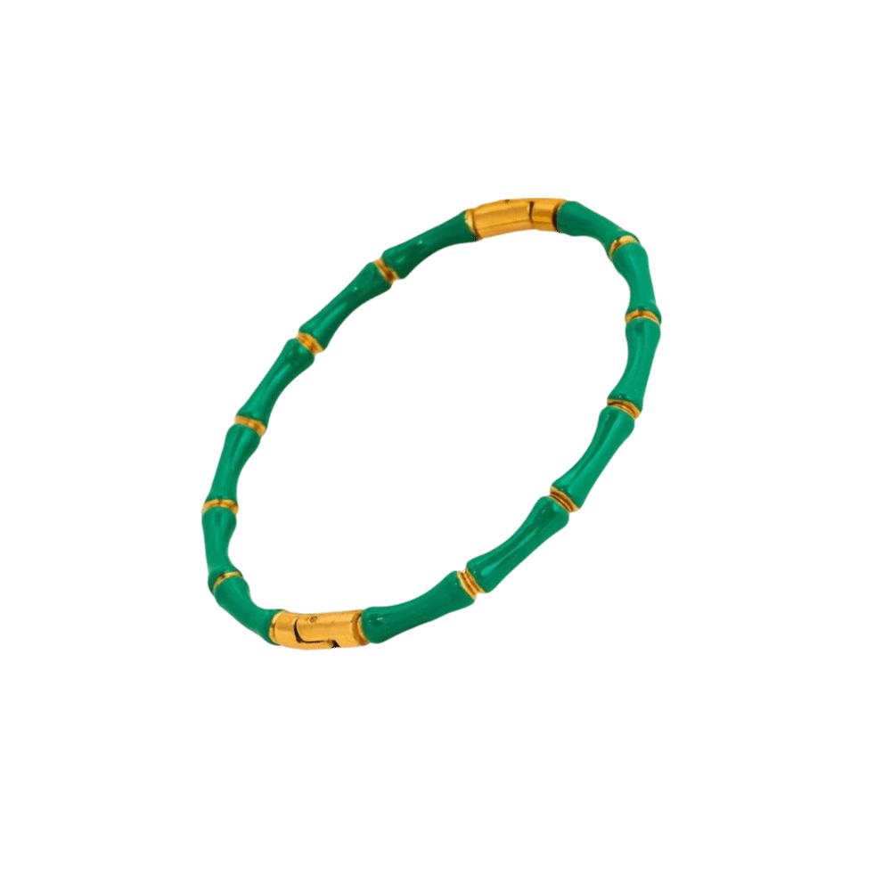 Stainless Steel Enamel Resin Bracelet Colorful Stainless Steel Bangle Bamboo Joint Bangle Party