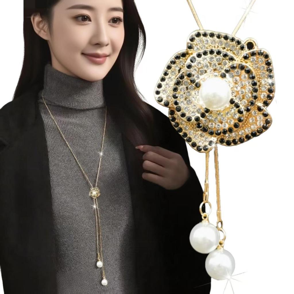 Элегантное ожерелье-цепочка с кисточкой для женщин - Универсальный, высококлассный европейский и американский дизайн для осенне-зимней моды