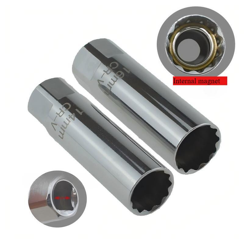 Универсальный свечной ключ с сильным магнитом 12 граней 14мм 16мм разборка свечей зажигания инструмент для автоматического обслуживания