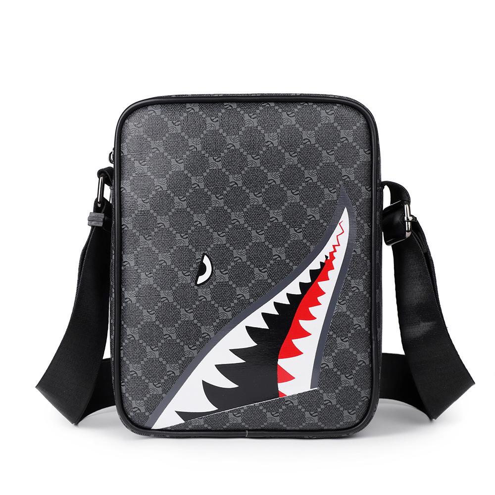 Мужская повседневная сумка через плечо в виде акулы: Деловой рюкзак и сумка-кроссбоди большой вместимости для кампуса