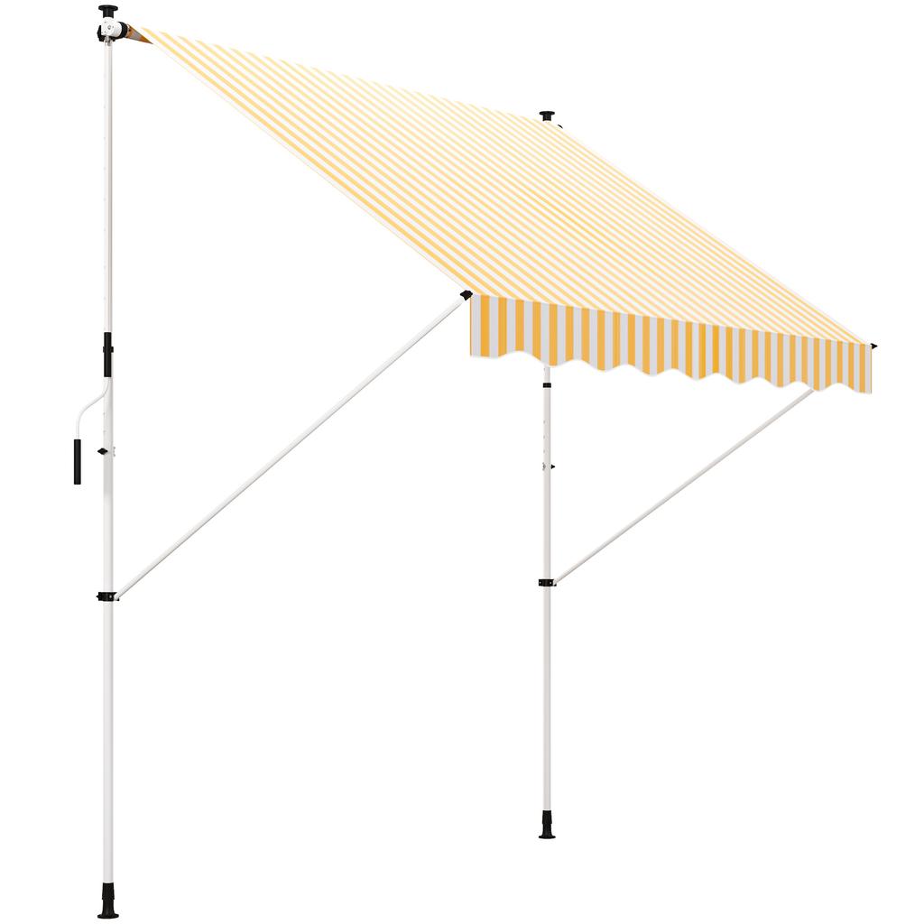 Retractable Awning, Manual, 300 x 150 x 170-280 cm, Crank, Orange