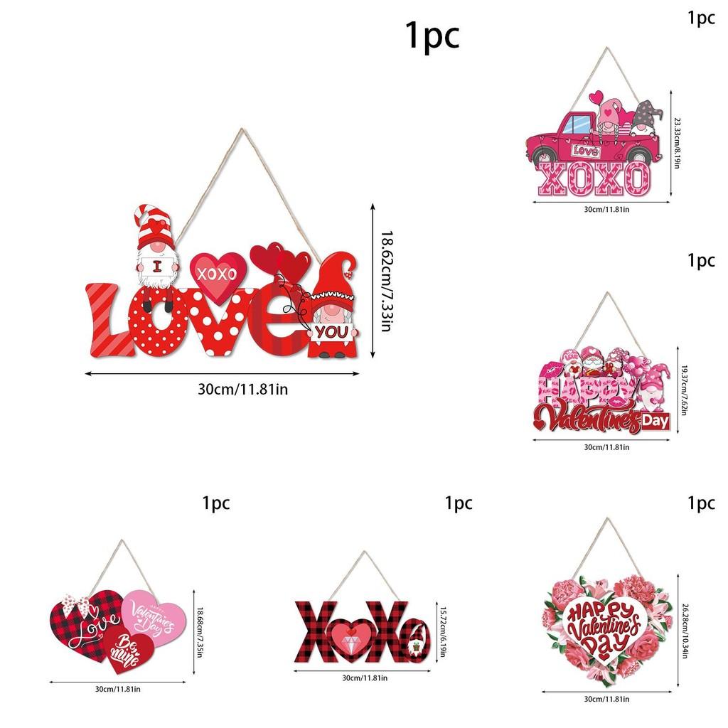 Day Valentines Paper Door Hanging With Heart Flower Design For Decor Party