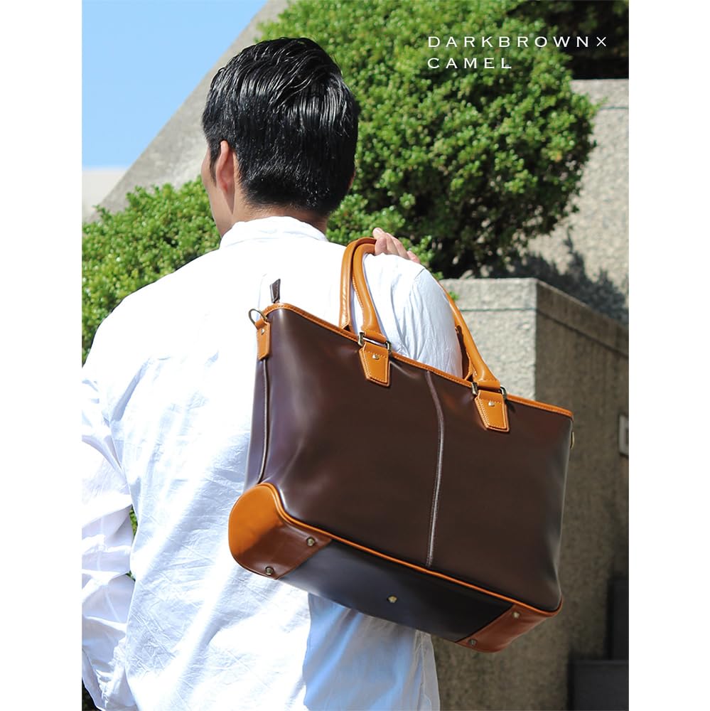 GOLDMEN GA204 Мужская деловая сумка-тоут из натуральной кожи, большой вместимости, устойчивая, формата A4B4, отделение для ноутбука, плечевой ремень продается отдельно (черный