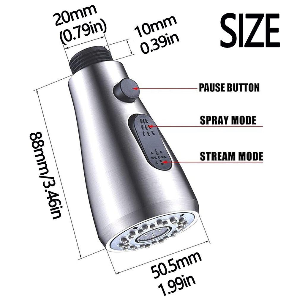 Plastic Water Tap Attachment 3 in 1 Spring Faucet Easy To Install Pull Out Faucet Replacement Part