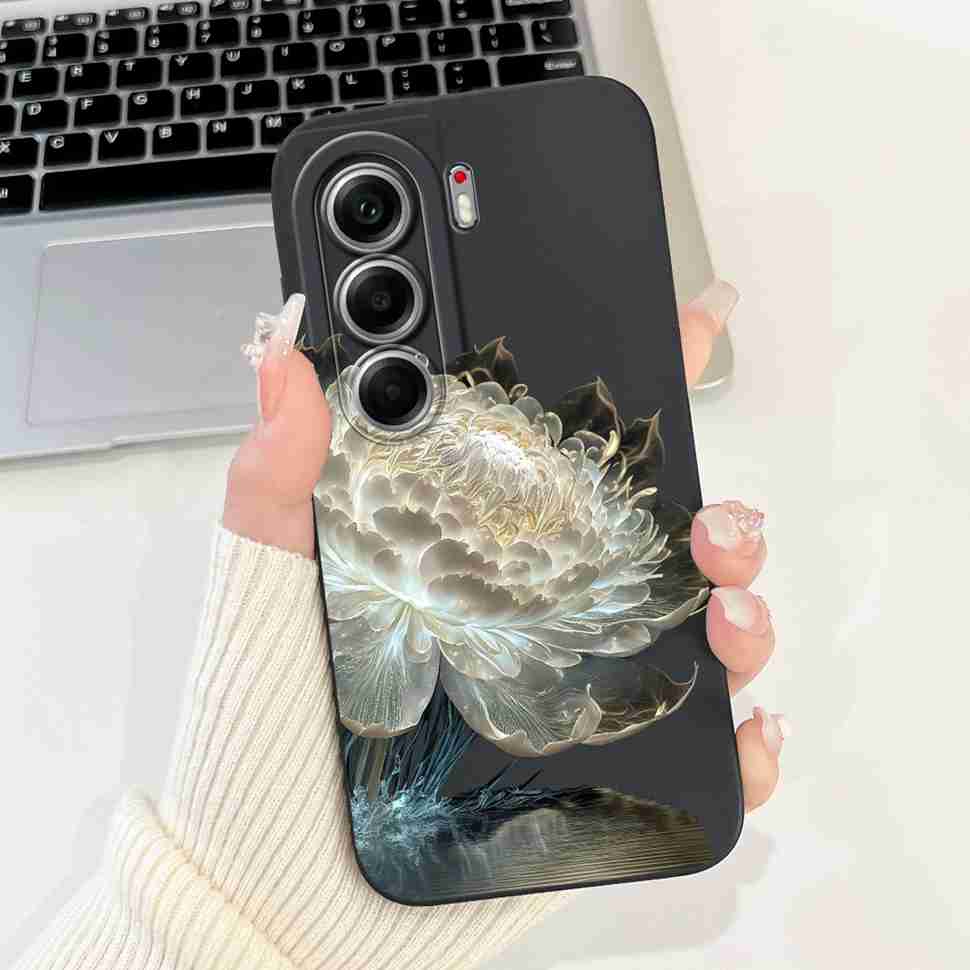 For Tecno Camon 40 Pro 5G Case Fashion Flower Cute Rabbit Soft Silicone Cover For Tecno Camon 40Pro 5G 6.78" Bumper Phone Cases
