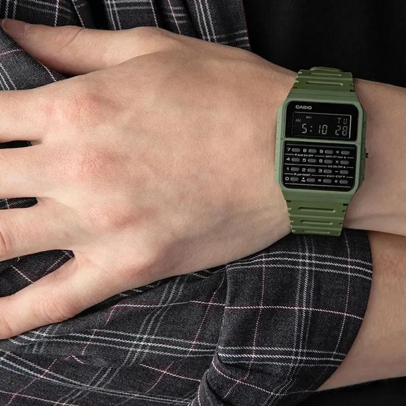 Casio G-Shock Серия Youth Data Bank Модный тренд ЖК-дисплей Многофункциональные Кварцевые часы Ремешок из смолы Мужские часы Черный CA-53WF-3B