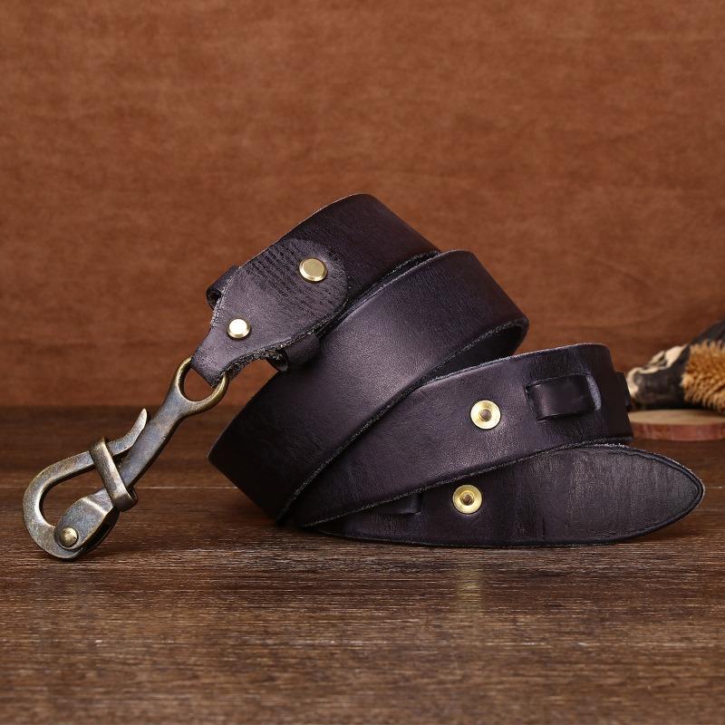 Ремень мужской замок промытый старый ретро медный ремень ручной работы из коровьей кожи первого слоя