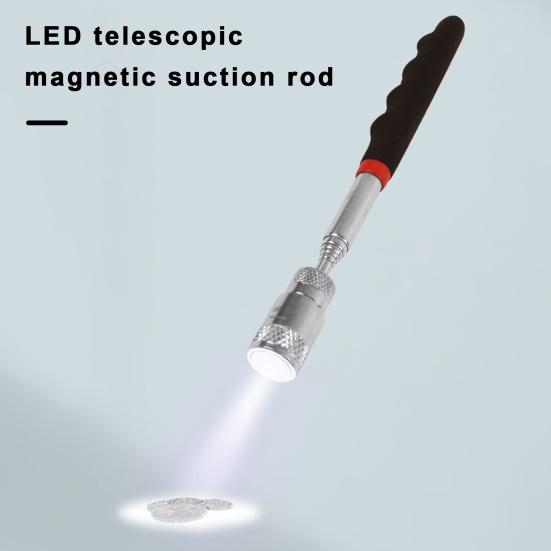 Телескопический магнитный захват с LED-подсветкой Нескользящий из нержавеющей стали Выдвижной магнитный захват с пластиковой ручкой для болтов Металл