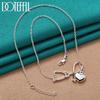 Romantic Heart Necklace 925 Sterling Silver Fashion Jewelry