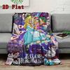 Vintage Alice illustration 2D Flat Pattern Flannel Blanket High quality All Seasons Warmth and Comfort Perfect for Christmas Gifts.SMT0917219