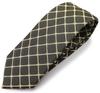 Сделано в Японии Шелковый жаккардовый клетчатый узор для костюмов и бизнеса [RACHEL] Галстук, 100% тканый, (Узор B Оливковый)