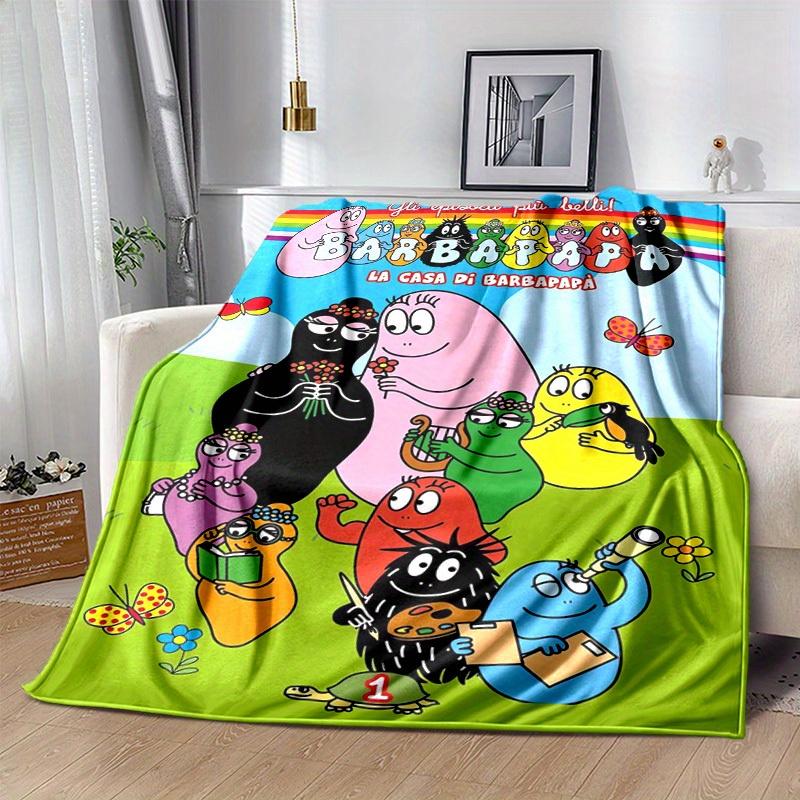 1pc, Barbapapa Rainbow Family Blanket, Soft Throw for Home Decor, Couch Cover, Outdoor Use, Travel, Camping, Car, Beach, Office Nap, Perfect Gift for