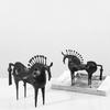 Metal Handicraft Horse Figures Abstraction Horseradish Horse Figurines Artificial Animal Sculpture Bookshelf Decoration Statues