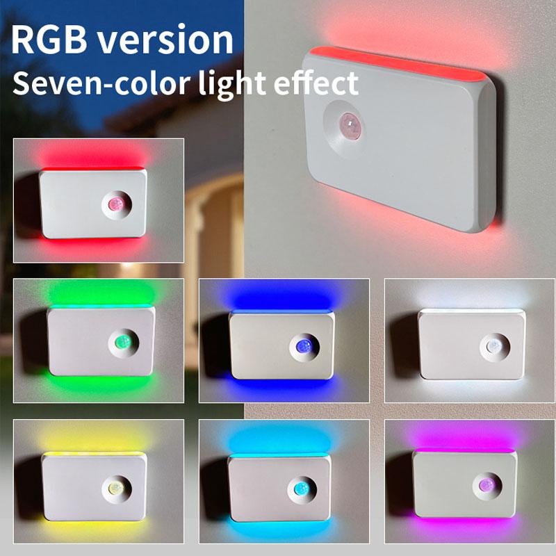Motion Sensor Wall Lamp Magnetic Night Light Type-C Charging Warm/RGB Light Wireless Cabinet Lights for Indoor Closet Stair