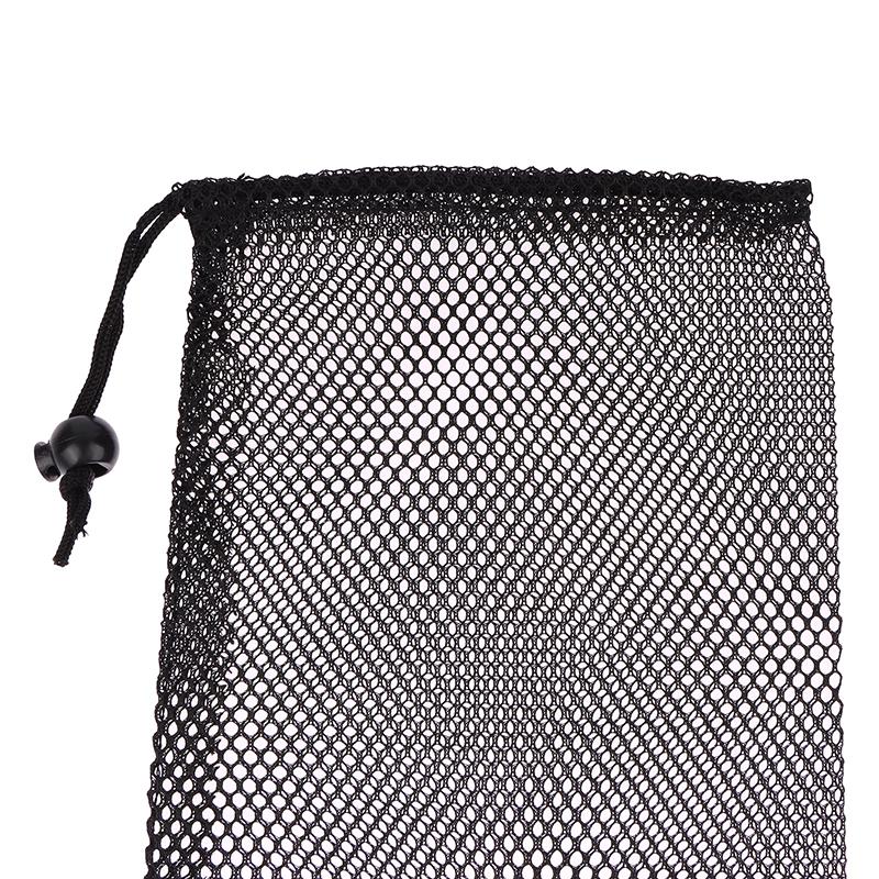 Черная прочная нейлоновая сетчатая сумка на шнурке для хранения, многоцелевой мешок для дома, путешествий, активного отдыха, белья, вещей