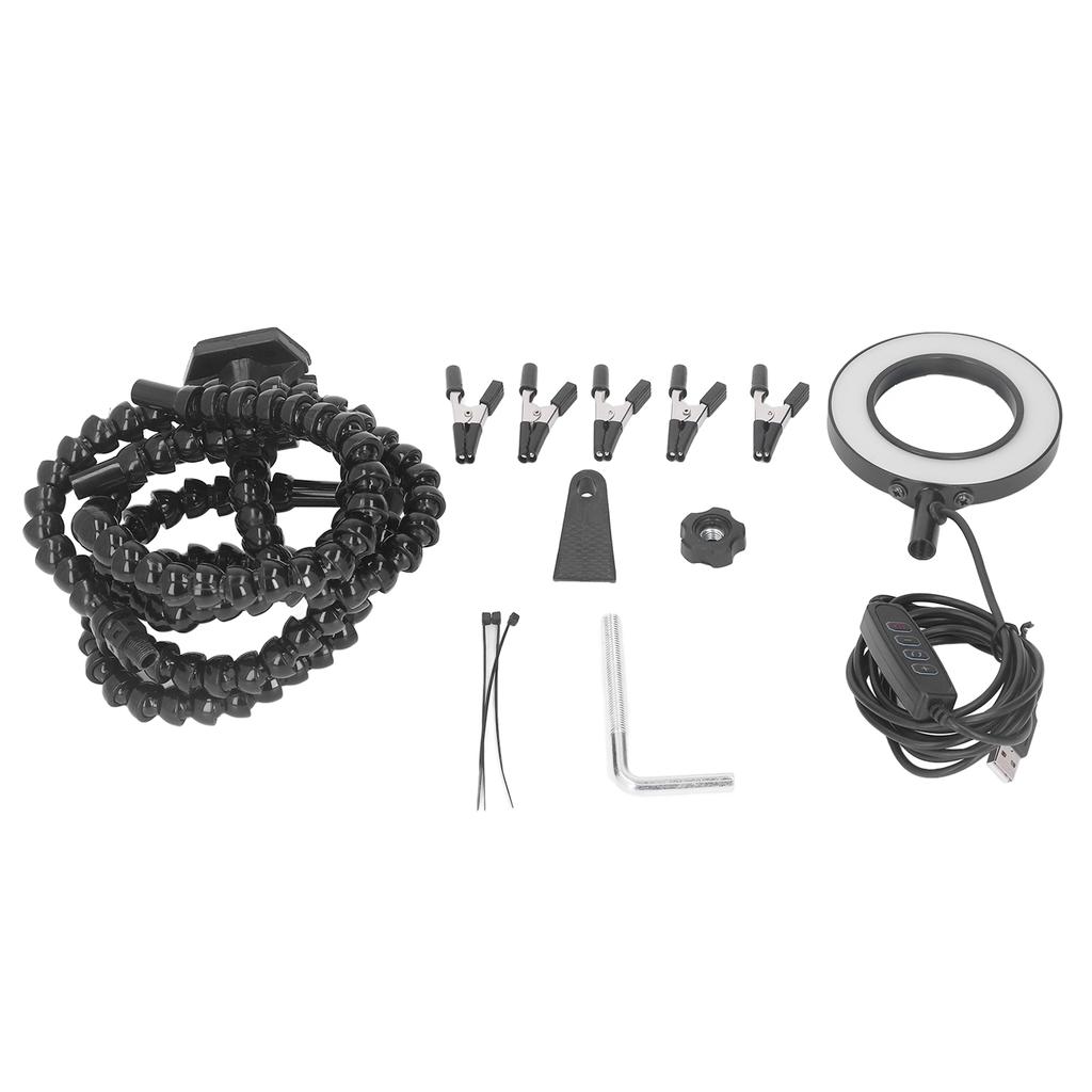 Рука помощи при пайке 5 челюстей 3X USB лупа ABS гибкие ручки свет паяльная станция черный