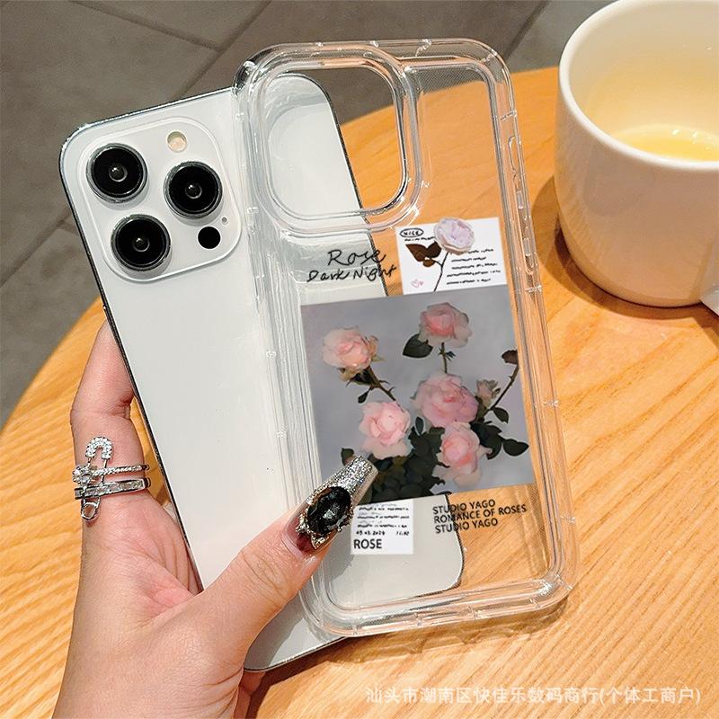 Нишевая ins цветочная для iPhone16 Apple 11/12/13/14/15Promax чехол для мобильного телефона 17Air