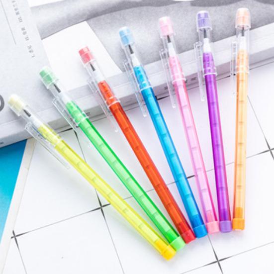 10 шт. прозрачных карандашей, не требующих заточки, складные карандаши, многоточечные, выдвижные, пластиковые карандаши