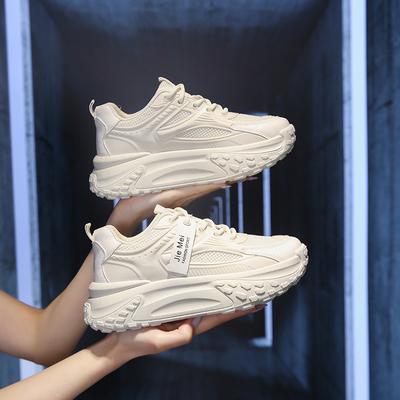 Белые спортивные кроссовки, женские дышащие кроссовки на платформе, женские повседневные туфли в британском стиле на высоком каблуке 5 см, кроссовки в уличном стиле