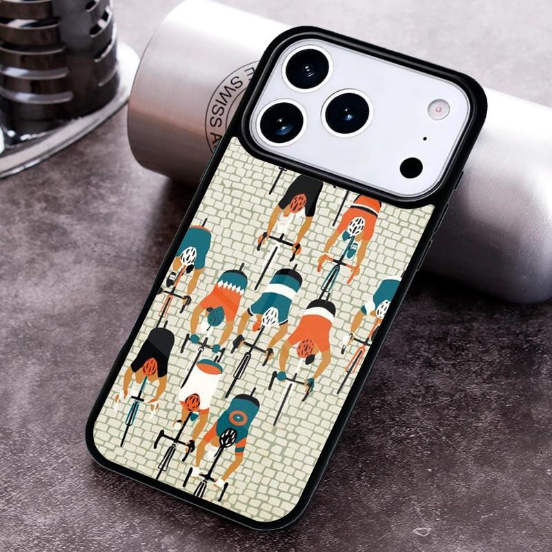 Чехол для телефона с рисунком 'Велосипедный спорт в горах' для iPhone 17 16 15 Pro Max Air 14 13 12 11 Plus Ударопрочный Capa Cover