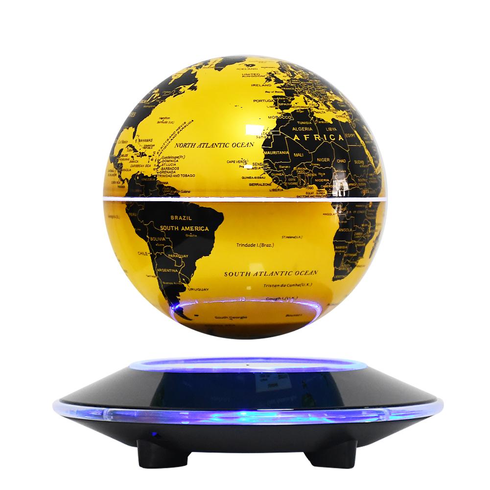 140 mm  Geography Education Base Bottom Magnetic Levitating Earth Globe Floating World Globe  Color Light Levitation Globe