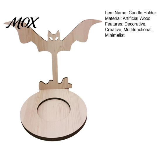 Halloween Candle Holder Wooden Holder, Silhouette Ghost/Bat/Scarecrow/Bat Natural Wood Tealight Stand for Home Table Fireplace Decor Fall Festival