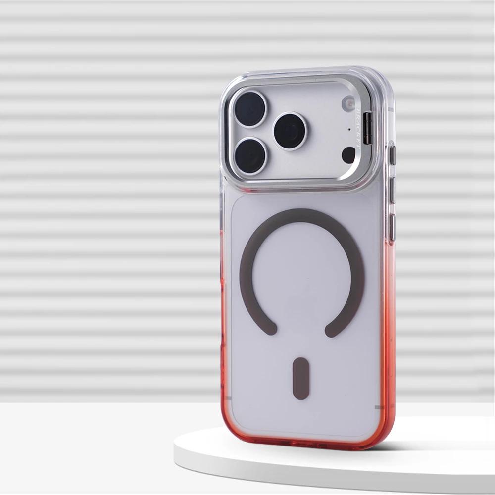 Прозрачный магнитный чехол с градиентом цвета Для For Iphone 17 16 Pro Max 1 14 Plus 13 Для Держателя линз Ударопрочная прозрачная крышка