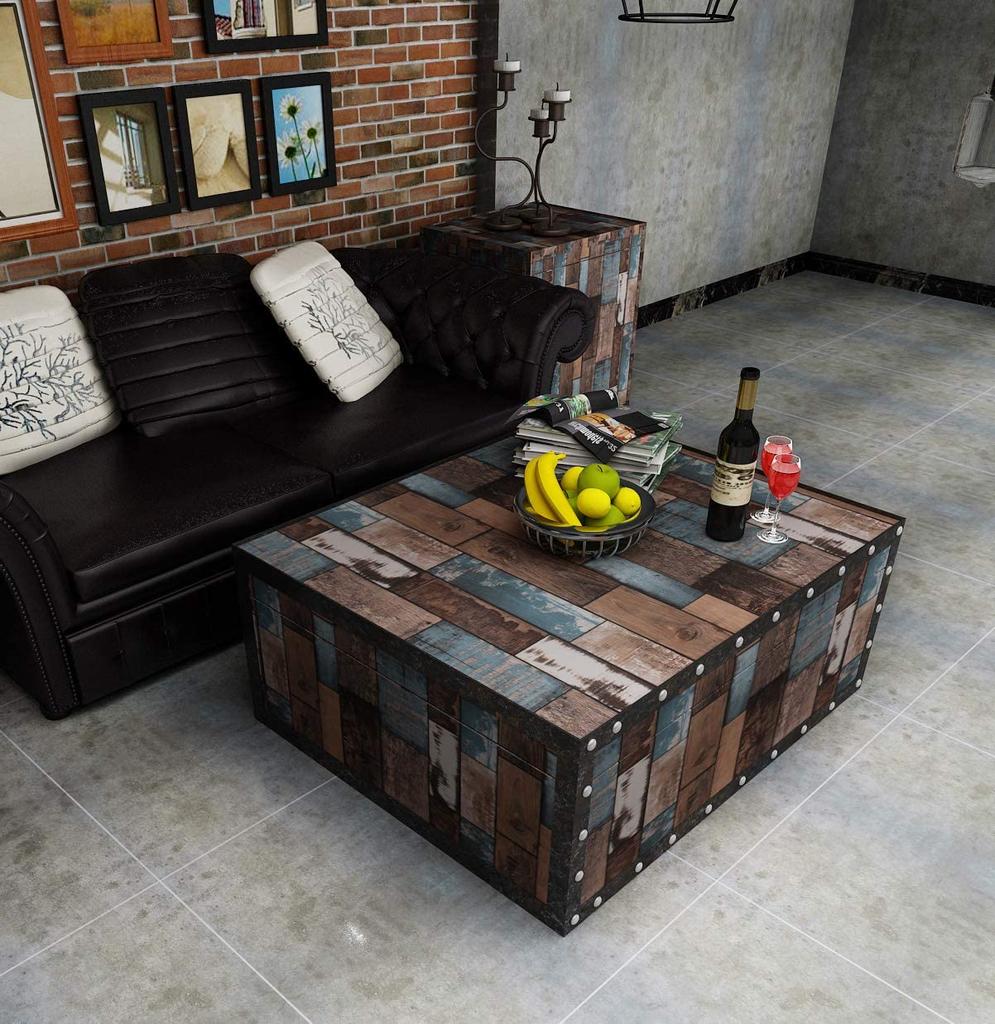 Teal Wood Wall Cover Stick And Peel Shiplap Wall Paper Self Adhesive Wood Contact Paper Decorative Vintage Removable Water-Repellent