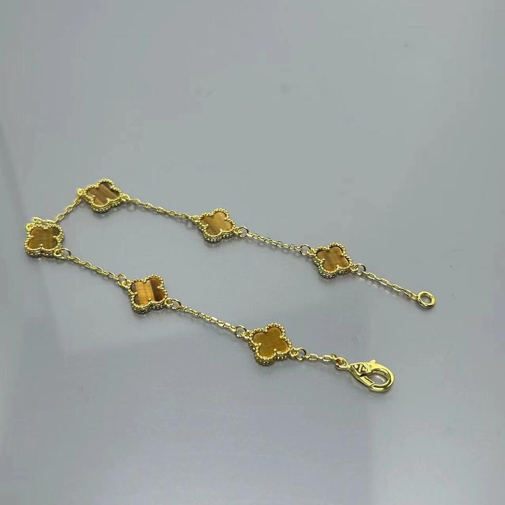 Высококачественный мини-браслет с четырёхлистным клевером из красного агата с шестью цветками, женский, знаменитость, элитный, женский браслет