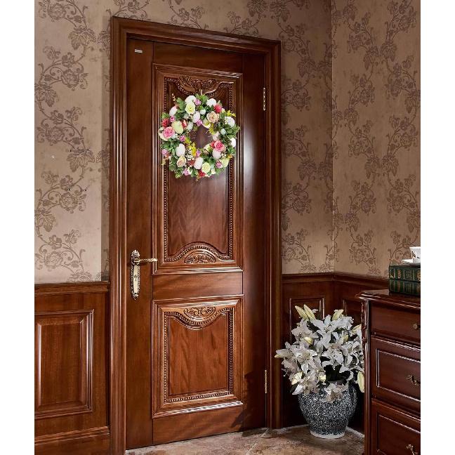 DearSun 11,2" Весенний венок Пасхальный венок с цветами, яйцами, зелеными листьями и бечевкой, для подвешивания на дверь дома, в помещении, на улице, на стену