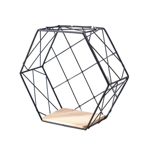Wall Shelf Large-Capacity Storage Rack with Hexagonal Shape Art Display Stand Wall Mounted Shelf for Living