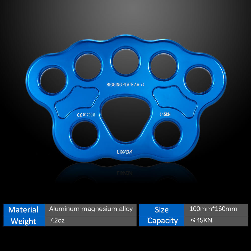 Lixada На открытом воздухе 8 отверстий такелажная пластина 45КН спасательное альпинистское оборудование Мулти анкер