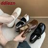 Fashion Female Low Heel Footwear Shallow Women Mary Janes Shoes 2025 New Luxury Buckle Strap Fashion Strange Toe Ladies Heeled Shoes