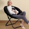 Folding Chair Saucer Chair with Metal Frame Soft Cushion Quiet Seat Enhanced Stability Bedroom