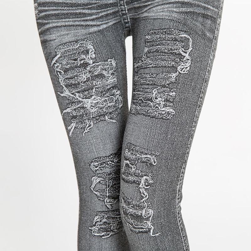 Модные женские тонкие леггинсы, джинсы, бедра, колготки, эластичные брюки, имитация джинсов