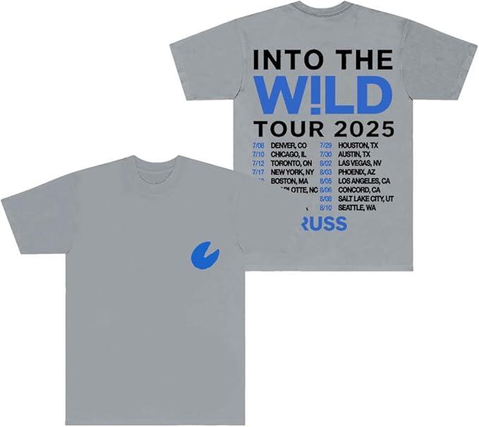 Russ Wild Tour 2025 Merch TShirts Crewneck Short Sleeve Cosplay Women Unisex Fashion Streetwear Tee