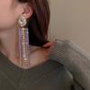 1 пара сережек-капель с длинными кисточками и стразами, женские висячие серьги, ювелирные изделия, подарок