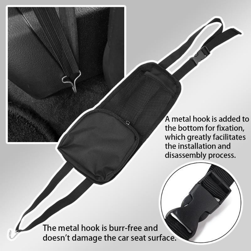 Подвесная сумка для автомобильных сидений Многофункциональная сумка для хранения вещей из ткани Оксфорд с фиксированными крючками Универсальный автомобильный мешок для мусора