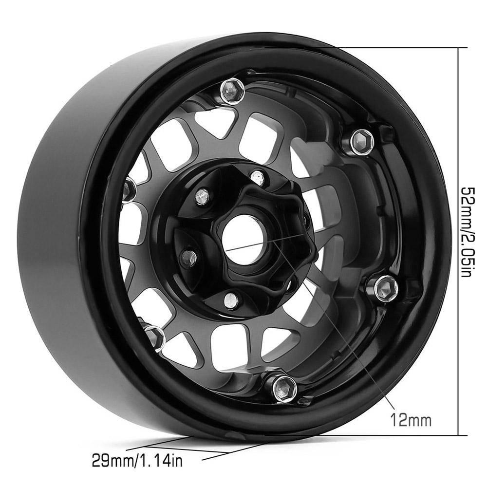 Aluminum Alloy Wheel Beadlock 2.2in Wheel s Hub 4pcs Replacement for 4 SCX10 90046 03007 Gen8 1Celsius10 Remote Control Car
