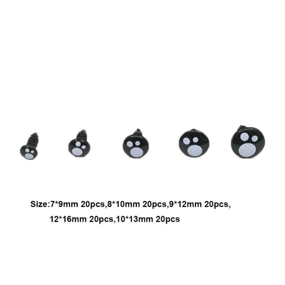 100pcs/box Oval Shape Plastic Safety Eyes Black Black Screw Eyes New Doll Bear Toys For Toys