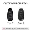 Leather Car Remote Key Case Cover for Ford Focus 3 4 ST Mondeo MK3 MK4 Fiesta Fusion Kuga Ecosport Protect Key Fob Keychain