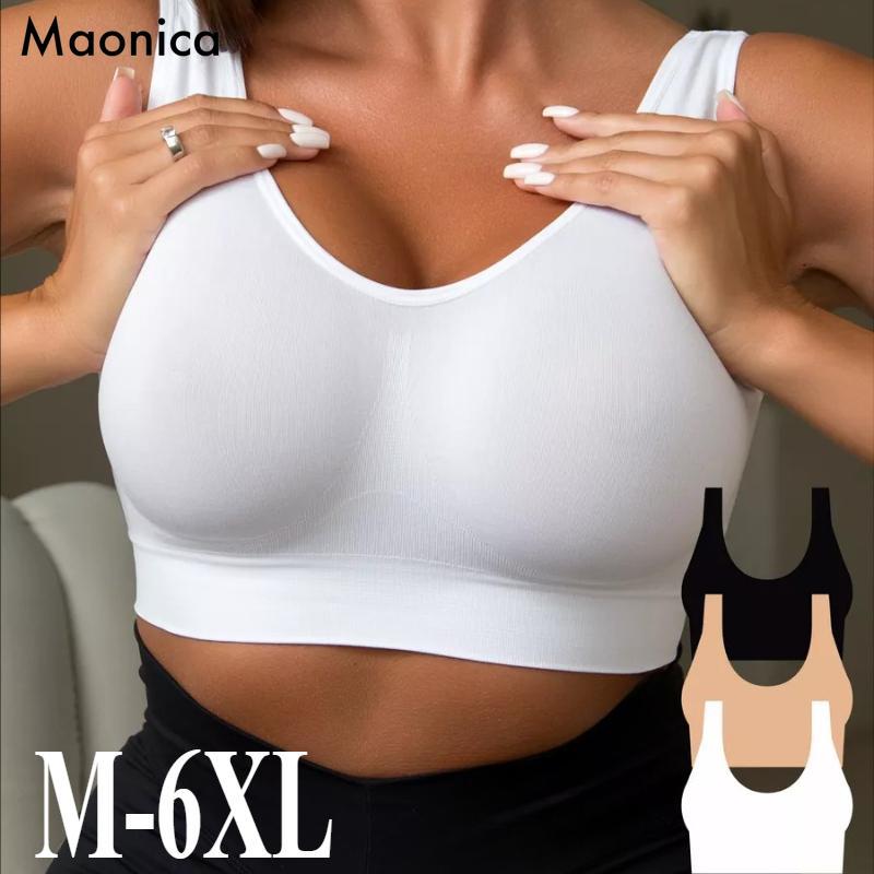 Женский беспроводной бюстгальтер Push Up M-6XL большого размера нижнее белье для бега, фитнеса, спортивный бюстгальтер