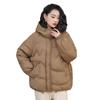 Новая китайская короткая пуховая куртка женская высокого класса 2024 зима новая куртка с капюшоном из норковой шерсти утолщенный белый утиный пух большого размера